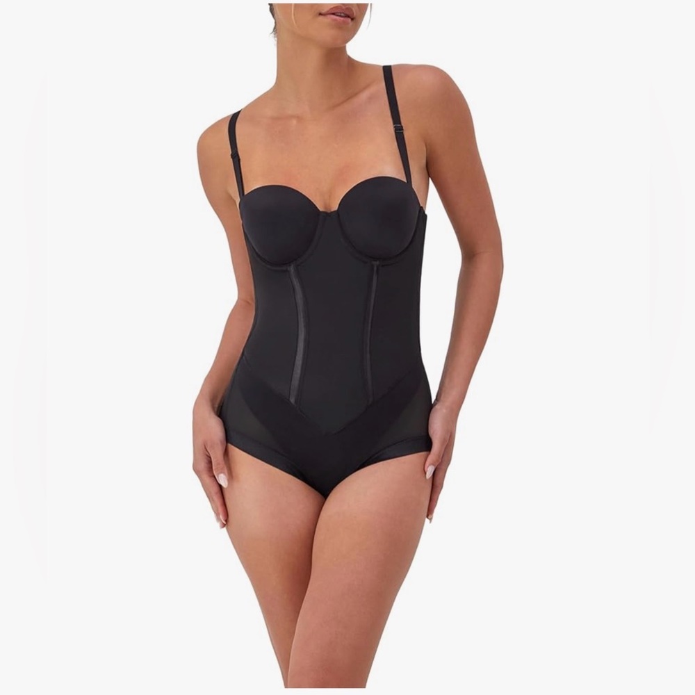 Ultra Firm Control Body Shaper with Convertible Built-In Underwire Bra(34B).R14B
